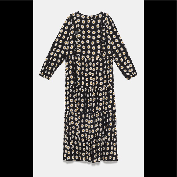 ZARA Floral Print Dress with Ruffles - Picture 8 of 8
